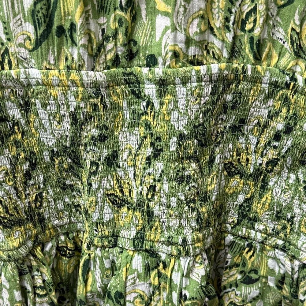 Aerie Green, white, & yellow printed fun dress - Picture 9 of 9